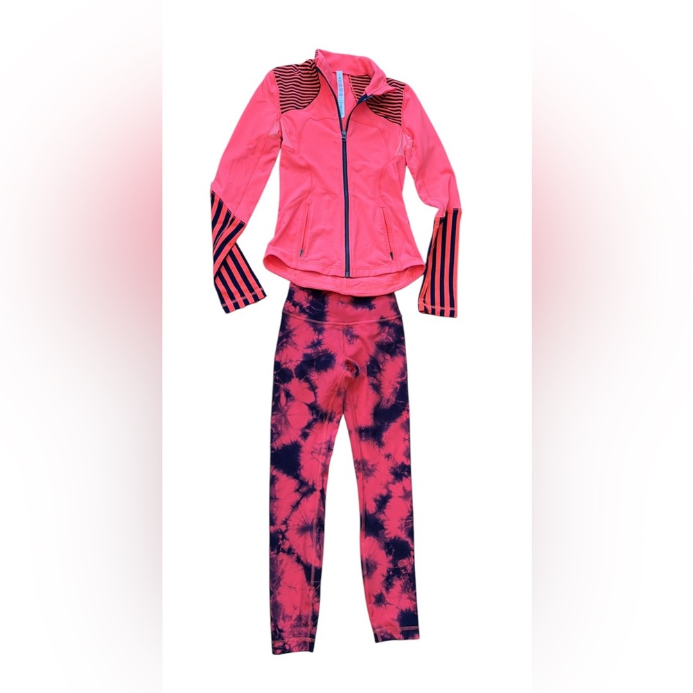 New Lululemon matching jacket and leggings size 4,great for safe jogging